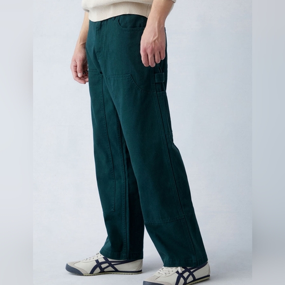 NWT Pacsun Mens Baggy Graphic Carpenter Jeans Green 31×32 - Picture 1 of 13